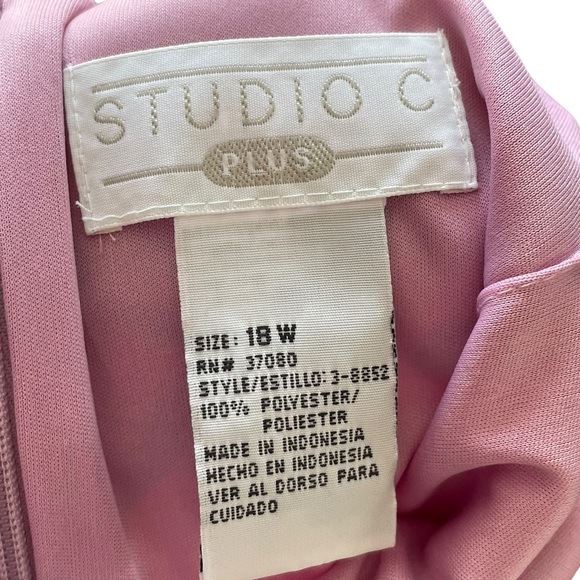 NOS Deadstock Studio C Vintage 90s Plus Purple Cottagecore Beaded Floral Dress - Picture 8 of 9